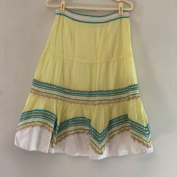 Tibi yellow decorative skirt Fully lined Size 2 - Picture 9 of 11